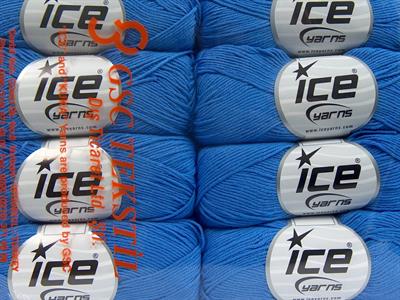 8x50gr. PURE COTTON FINE Pamuk Mavi Bebe, Yazlık İplikler, Pamuk, %100 Pamuk