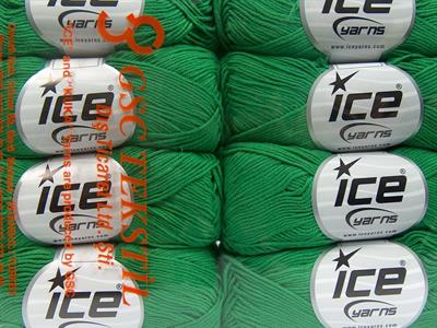 8x50gr. PURE COTTON FINE Pamuk Yeşil Bebe, Yazlık İplikler, Pamuk, %100 Pamuk