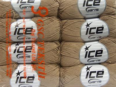 8x50gr. PURE COTTON FINE Pamuk Açık Kamel Bebe, Yazlık İplikler, Pamuk, %100 Pamuk