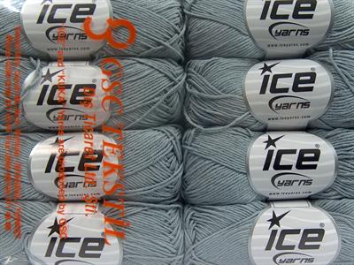 8x50gr. PURE COTTON FINE Pamuk Açık Gri Bebe, Yazlık İplikler, Pamuk, %100 Pamuk