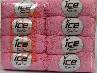 8x50gr. PURE COTTON FINE Pamuk Açık Pembe Bebe, Yazlık İplikler, Pamuk, %100 Pamuk