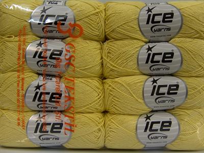 8x50gr. PURE COTTON FINE Pamuk Açık Sarı Bebe, Yazlık İplikler, Pamuk, %100 Pamuk