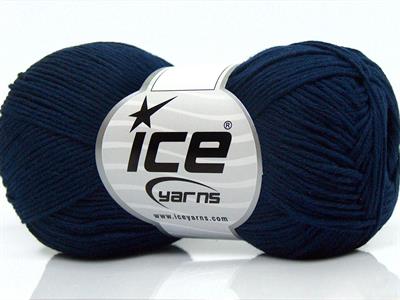 8x50gr. PURE COTTON FINE Pamuk lacivert Bebe, Yazlık İplikler, Pamuk, %100 Pamuk