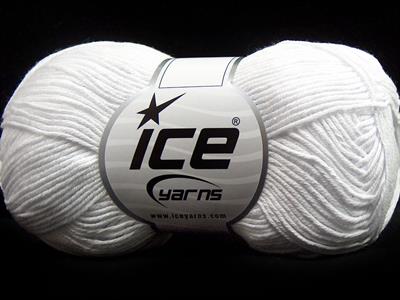 Lot of 8 Skeins Ice Yarns PURE COTTON FINE (100% Cotton) Yarn White