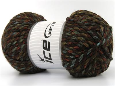 Lot of 2 x 200gr Skeins Ice Yarns PUZZLE WOOL CHUNKY (35% Wool) Yarn Brown Shades Blue Copper