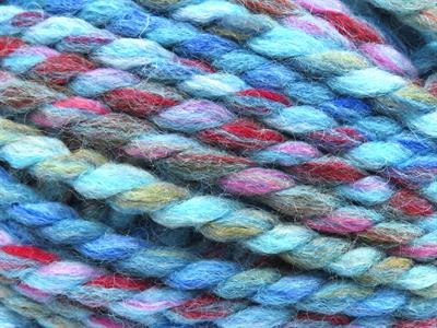 Lot of 2 x 200gr Skeins Ice Yarns PUZZLE WOOL CHUNKY (35% Wool) Yarn Turquoise Shades Copper Fuchsia Camel