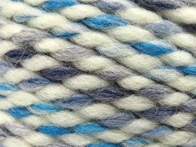 Lot of 2 x 200gr Skeins Ice Yarns PUZZLE WOOL CHUNKY (35% Wool) Yarn White Blue Shades
