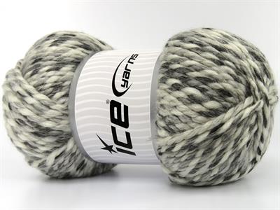 Lot of 2 x 200gr Skeins Ice Yarns PUZZLE WOOL CHUNKY (35% Wool) Yarn Grey Shades White