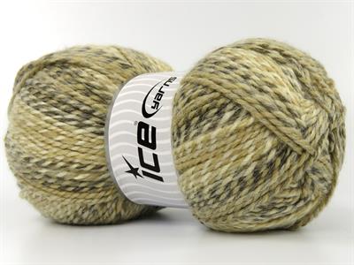 Lot of 2 x 200gr Skeins Ice Yarns PUZZLE WOOL WORSTED (35% Wool) Yarn Cream Shades Grey Shades
