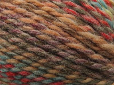 Lot of 2 x 200gr Skeins Ice Yarns PUZZLE WOOL WORSTED (35% Wool) Yarn Salmon Shades Camel Turquoise Green