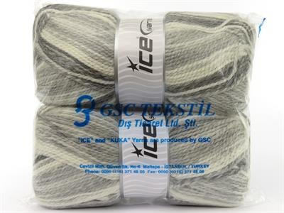 Lot of 2 x 200gr Skeins Ice Yarns PUZZLE WOOL WORSTED (35% Wool) Yarn Grey Shades