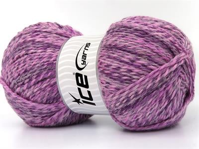Lot of 2 x 200gr Skeins Ice Yarns PUZZLE WOOL WORSTED (35% Wool) Yarn Purple Pink Shades