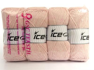 Lot of 4 x 100gr Skeins Ice Yarns RE-STYLE (30% Recycled Cotton) Yarn Baby Pink