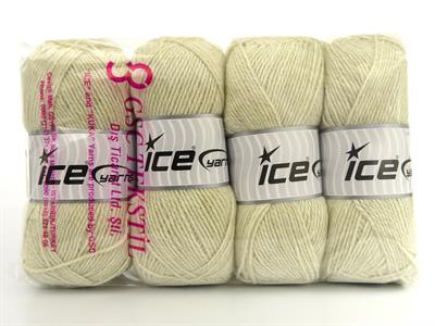 Lot of 4 x 100gr Skeins Ice Yarns RE-STYLE (30% Recycled Cotton) Yarn Light Cream