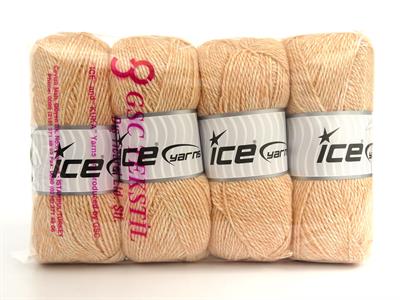 Lot of 4 x 100gr Skeins Ice Yarns RE-STYLE (30% Recycled Cotton) Yarn Light Orange