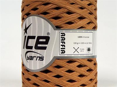 Lot of 2 x 100gr Skeins Ice Yarns RAFFIA (100% Viscose) Yarn Bronze Brown
