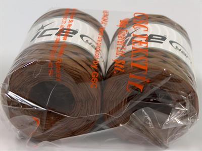 Lot of 2 x 100gr Skeins Ice Yarns RAFFIA (100% Viscose) Yarn Brown