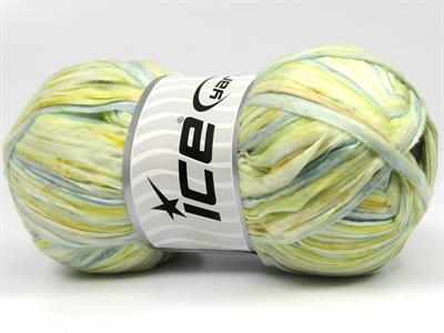 2x100gr. RAFFIA COLOR  Yeşil, Beyaz, Sarı Şerit, Yazlık İplikler, Worsted