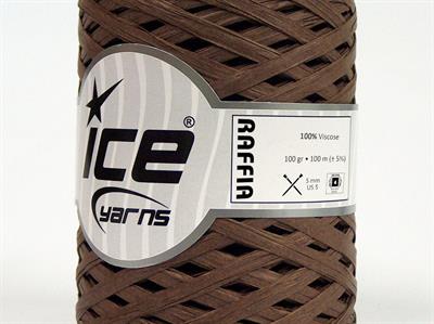 Lot of 2 x 100gr Skeins Ice Yarns RAFFIA (100% Viscose) Yarn Dark Brown