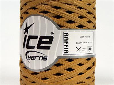 Lot of 2 x 100gr Skeins Ice Yarns RAFFIA (100% Viscose) Yarn Light Gold