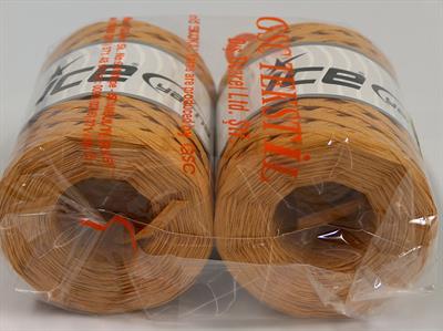 Lot of 2 x 100gr Skeins Ice Yarns RAFFIA (100% Viscose) Yarn Light Bronze Brown
