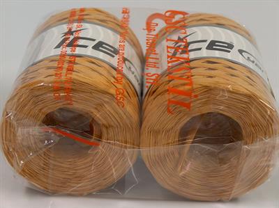 Lot of 2 x 100gr Skeins Ice Yarns RAFFIA (100% Viscose) Yarn Light Brown