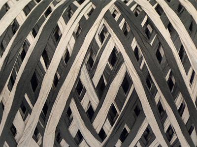 2x100gr. RAFFIA MULTI Viskon Siyah, Açık Kamel Şerit, Viskon, Yazlık İplikler, %100 Viskon, Worsted