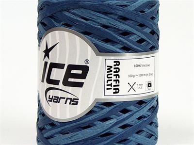2x100gr. RAFFIA MULTI Viskon Mavi Tonları Şerit, Viskon, Yazlık İplikler, %100 Viskon, Worsted
