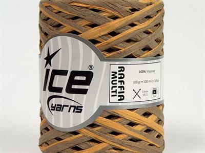 2x100gr. RAFFIA MULTI Viskon Kahverengi Tonları Şerit, Viskon, Yazlık İplikler, %100 Viskon, Worsted