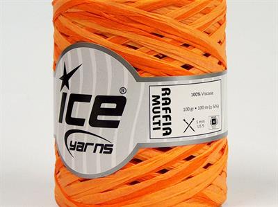 2x100gr. RAFFIA MULTI Viskon Turuncu Tonları Şerit, Viskon, Yazlık İplikler, %100 Viskon, Worsted