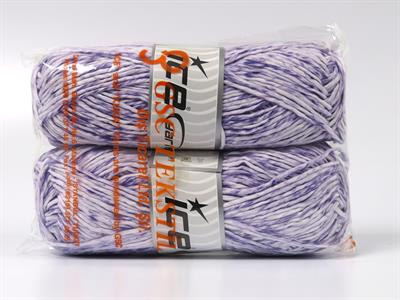 2x100gr. RAFFIA TWIST COLOR  Beyaz, Leylak Yazlık İplikler, Worsted