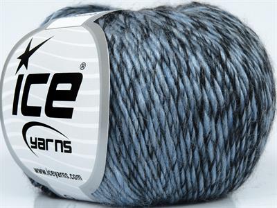 8x50gr. RIHANNA Akrilik, Yün Siyah, Mavi Kışlık, Yün, Batik Desenli, Akrilik