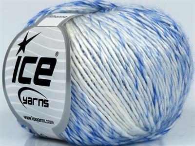 8x50gr. RIHANNA Akrilik, Yün Mavi, Beyaz Kışlık, Yün, Batik Desenli, Akrilik