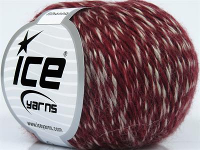 8x50gr. RIHANNA Akrilik, Yün Bordo, Açık Bej Kışlık, Yün, Batik Desenli, Akrilik