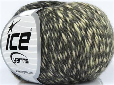 8x50gr. RIHANNA Akrilik, Yün Krem, Koyu Gri Kışlık, Yün, Batik Desenli, Akrilik