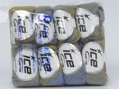 8x50gr. RIHANNA Akrilik, Yün Leylak, Zeytin Yeşili Kışlık, Yün, Batik Desenli, Akrilik