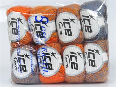 8x50gr. RIHANNA Akrilik, Yün Leylak, Turuncu Kışlık, Yün, Batik Desenli, Akrilik