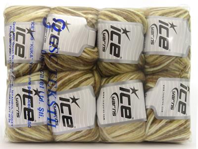 8x50gr. ROCK N WOOL Yün, Akrilik Kahverengi Tonları, Haki, Krem Tonları Kışlık, Yün, Düz, Akrilik