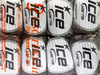 Lot of 8 Skeins Ice Yarns ROCK STAR (19% Merino Wool) Yarn Light Pink Black