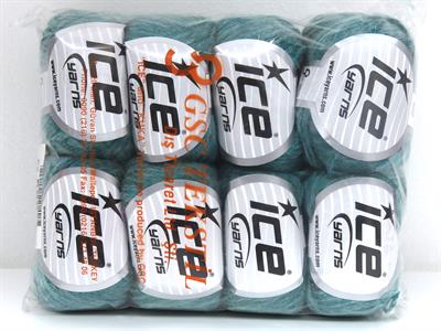 Lot of 8 Skeins Ice Yarns ROCK STAR (19% Merino Wool) Yarn Emerald Green