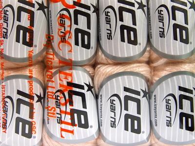 Lot of 8 Skeins Ice Yarns ROCK STAR (19% Merino Wool) Yarn Light Salmon