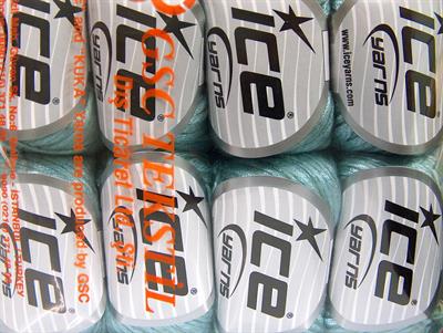Lot of 8 Skeins Ice Yarns ROCK STAR (19% Merino Wool) Yarn Mint Green