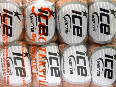 Lot of 8 Skeins Ice Yarns ROCK STAR (19% Merino Wool) Yarn Pink Beige