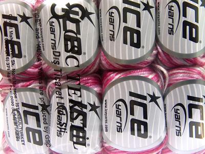 8x50gr. ROCKABILLY COLOR  Beyaz, Açık Gri, Pembe tonları Yazlık İplikler, Batik Desenli, Worsted