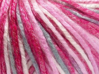 8x50gr. ROCKABILLY COLOR  Beyaz, Açık Gri, Pembe tonları Yazlık İplikler, Batik Desenli, Worsted