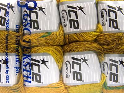 8x50gr. ROSETO Yün, Akrilik Kahverengi, Yeşil, Altın Kışlık, Yün, Batik Desenli