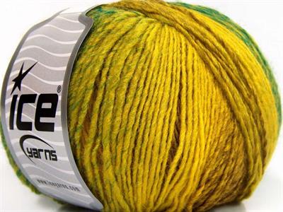 8x50gr. ROSETO Yün, Akrilik Kahverengi, Yeşil, Altın Kışlık, Yün, Batik Desenli