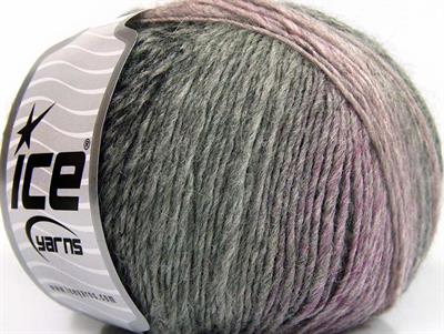 8x50gr. ROSETO Yün, Akrilik Pembe, Gri Tonları Kışlık, Yün, Batik Desenli