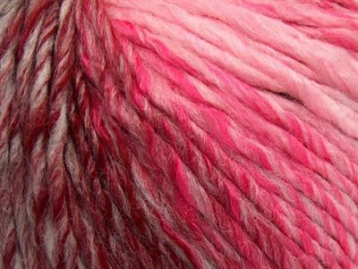 4x100gr. ROSETO WORSTED Yün, Akrilik Bordo, Açık Gri, Pembe tonları Kışlık, Yün, Batik Desenli, Worsted