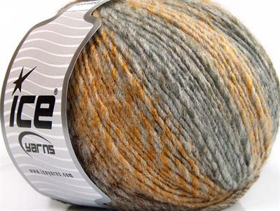 4x100gr. ROSETO WORSTED Yün, Akrilik Altın, Gri Tonları Kışlık, Yün, Batik Desenli, Worsted